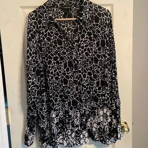 Lane Bryant blouse leopard crinkle texture